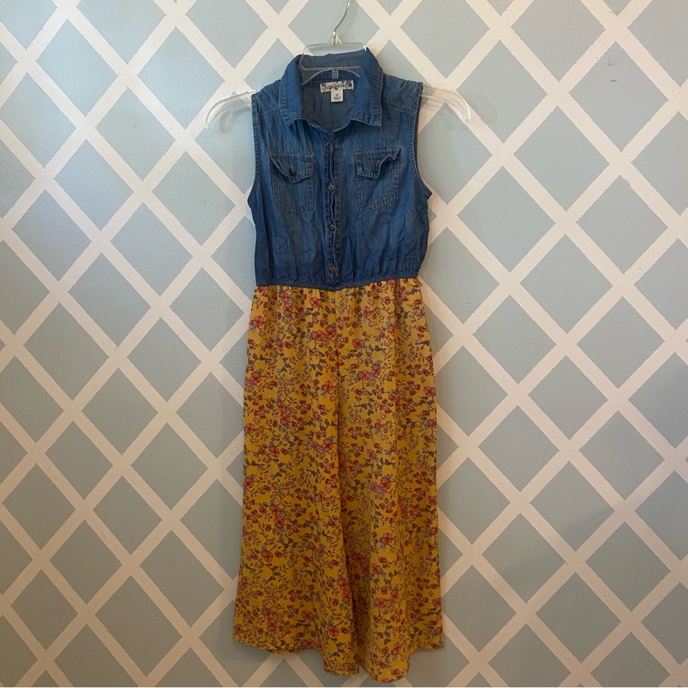 Denim and Floral Romper